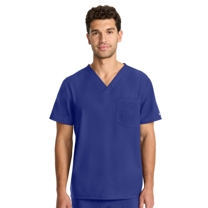 Men's 2-Pocket V-Neck Top - DK693 - Navy