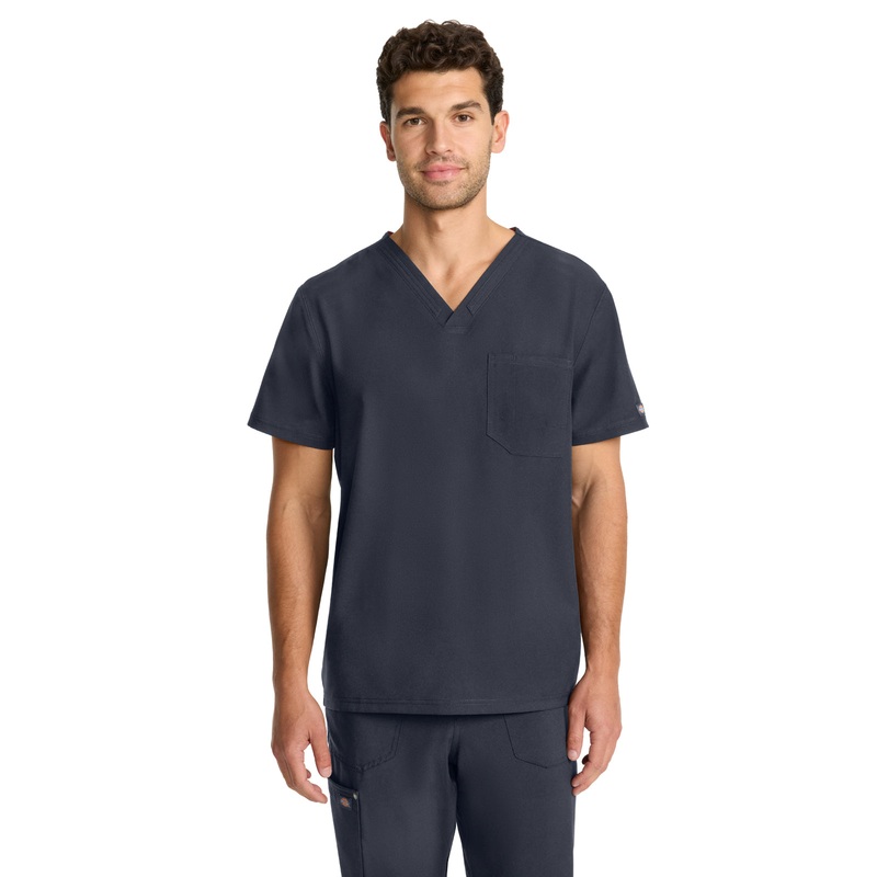 Men's 2-Pocket V-Neck Top - DK693 - Pewter