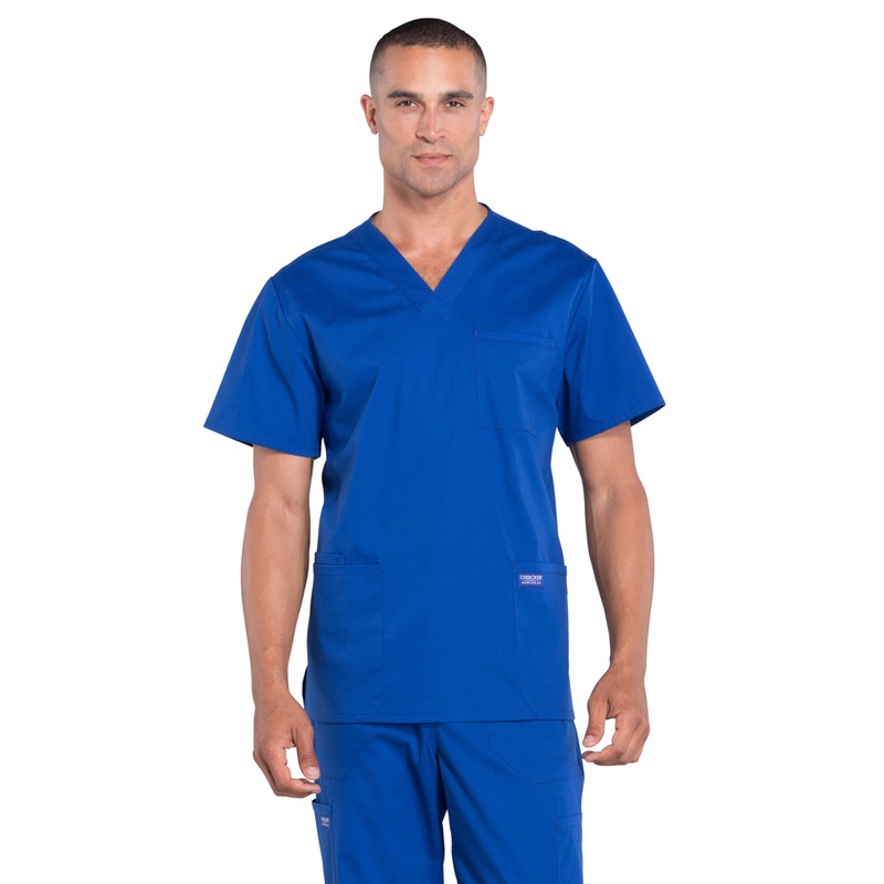 Men's 4-Pocket V-Neck Top - WW695 - Galaxy Blue