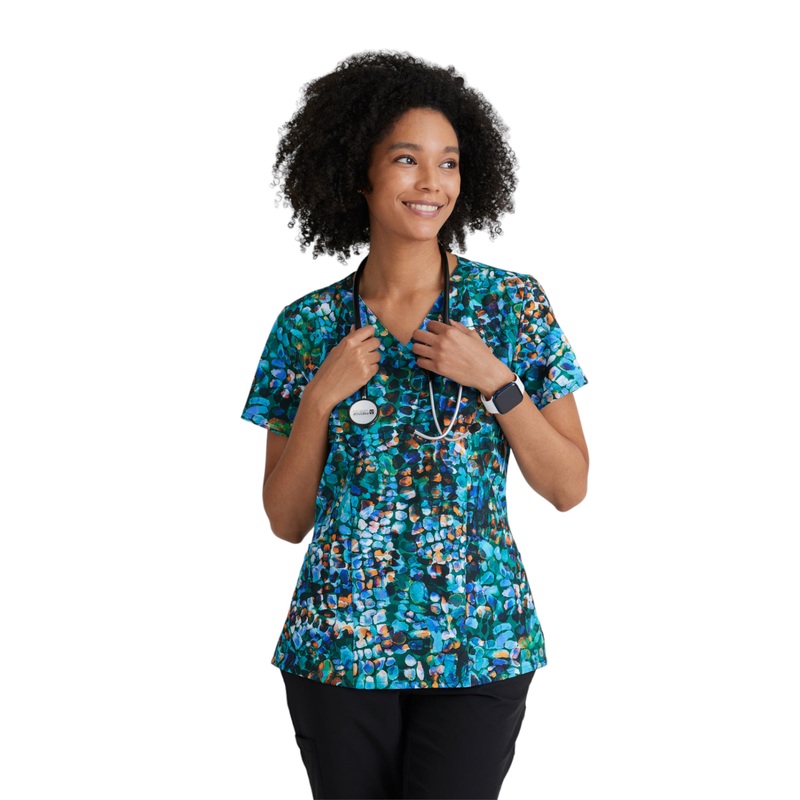 Women's V-Neck Thrive Top - 5107 - Electric Reptile