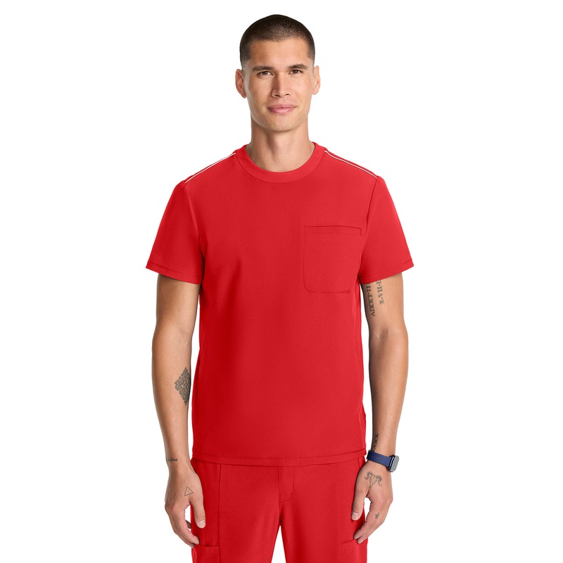 Men's 3-Pocket Crew Neck Top - IN646A - Fire Bird