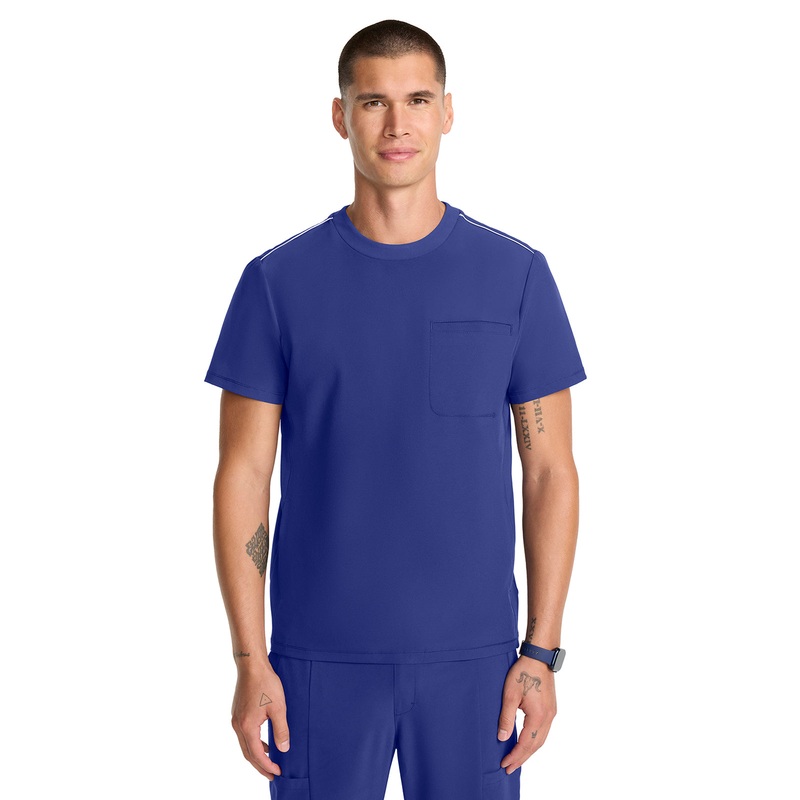 Men's 3-Pocket Crew Neck Top - IN646A - Navy