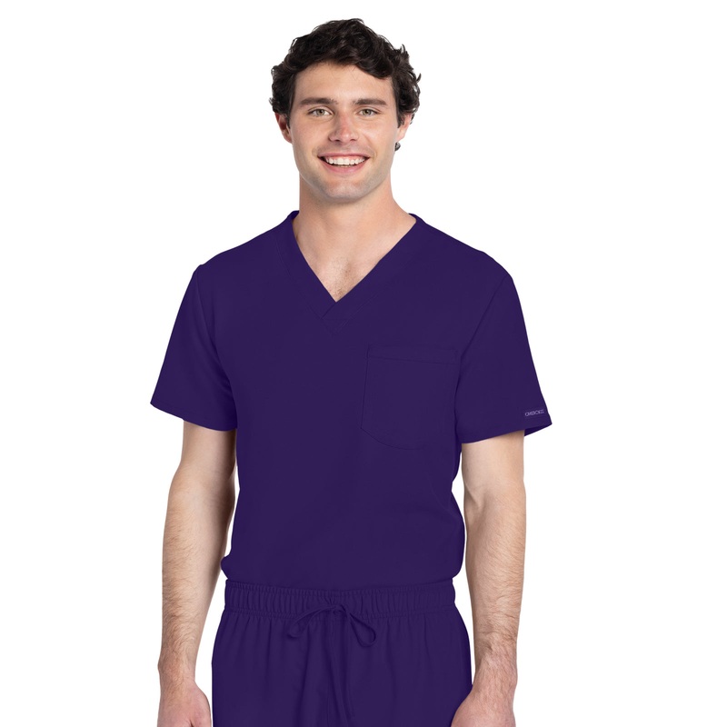 Unisex 1-Pocket V-Neck Top - CK778A - Grape