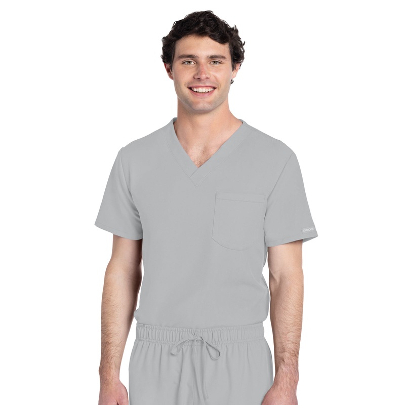 Unisex 1-Pocket V-Neck Top - CK778A - Grey