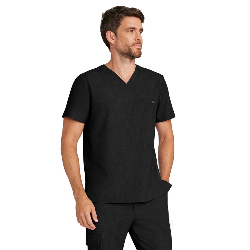Men's 1-Pocket V-Neck Top - 758 - Black