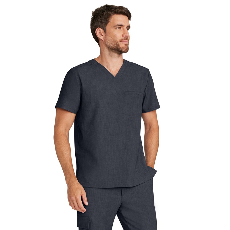 Men's 1-Pocket V-Neck Top - 758 - Pewter