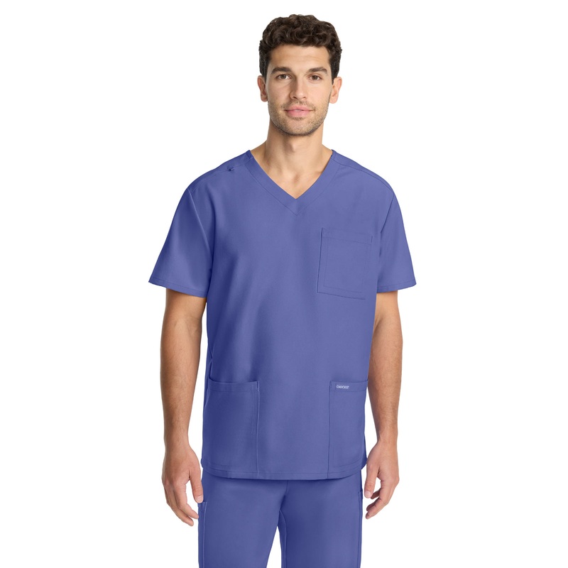 Men's 3-Pocket Tuck-In V-Neck Top - CK783A - Ciel