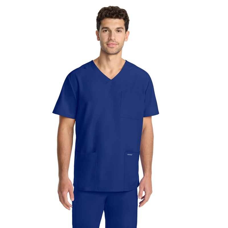 Men's 3-Pocket Tuck-In V-Neck Top - CK783A - Galaxy Blue
