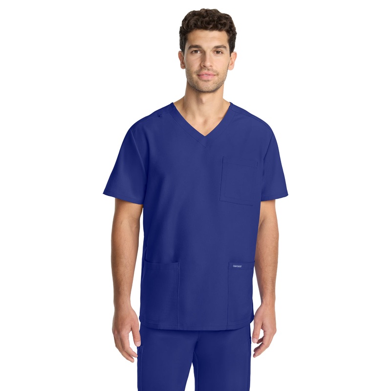 Men's 3-Pocket Tuck-In V-Neck Top - CK783A - Navy