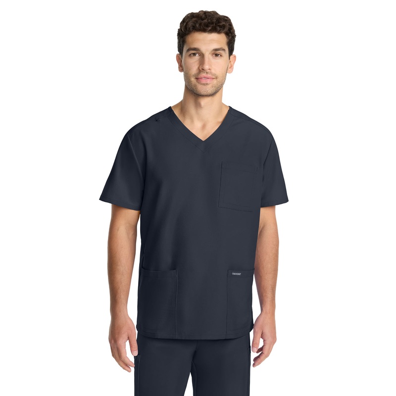 Men's 3-Pocket Tuck-In V-Neck Top - CK783A - Pewter