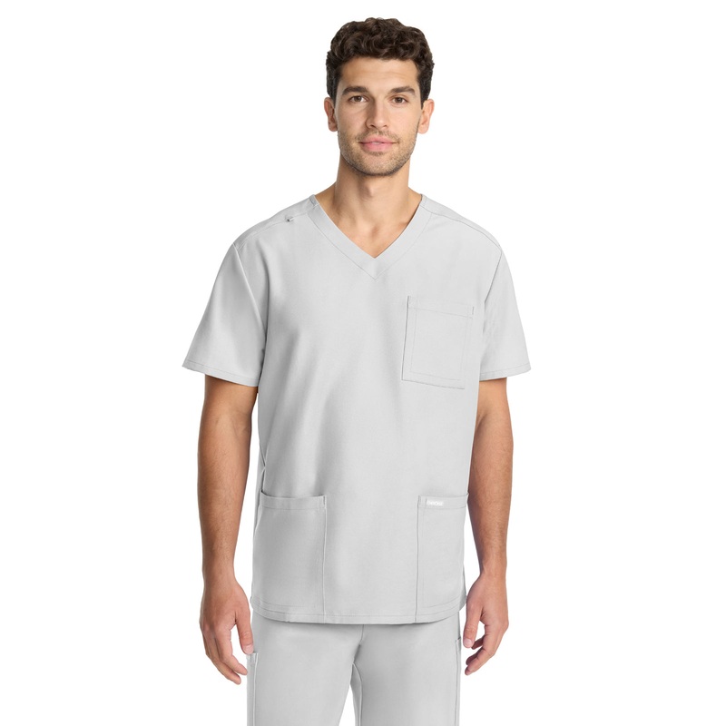 Men's 3-Pocket Tuck-In V-Neck Top - CK783A - White