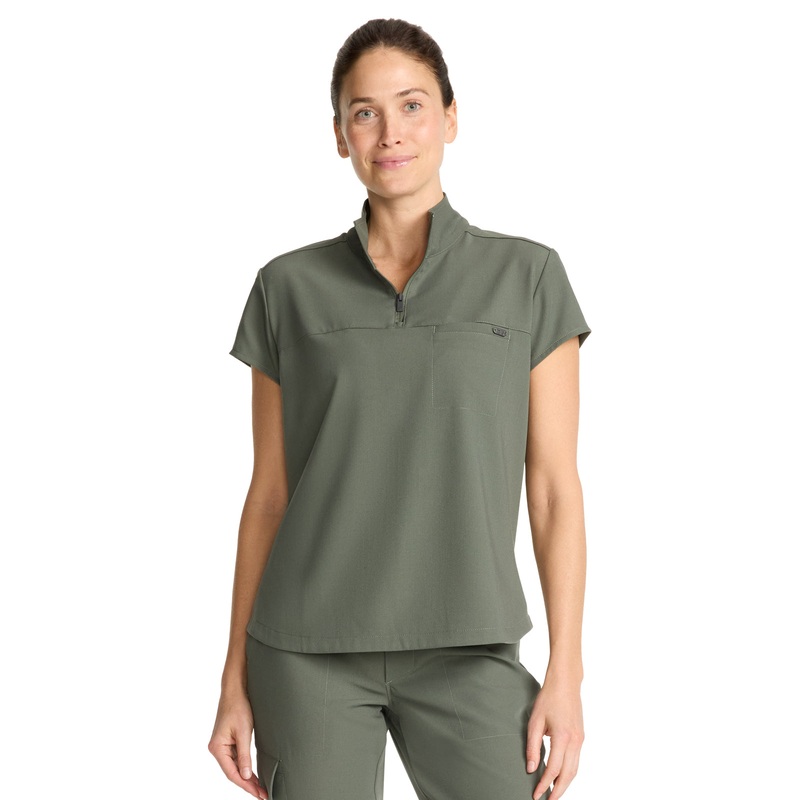 Women's 1-Pocket Partial Zip Top - 752 - Olive