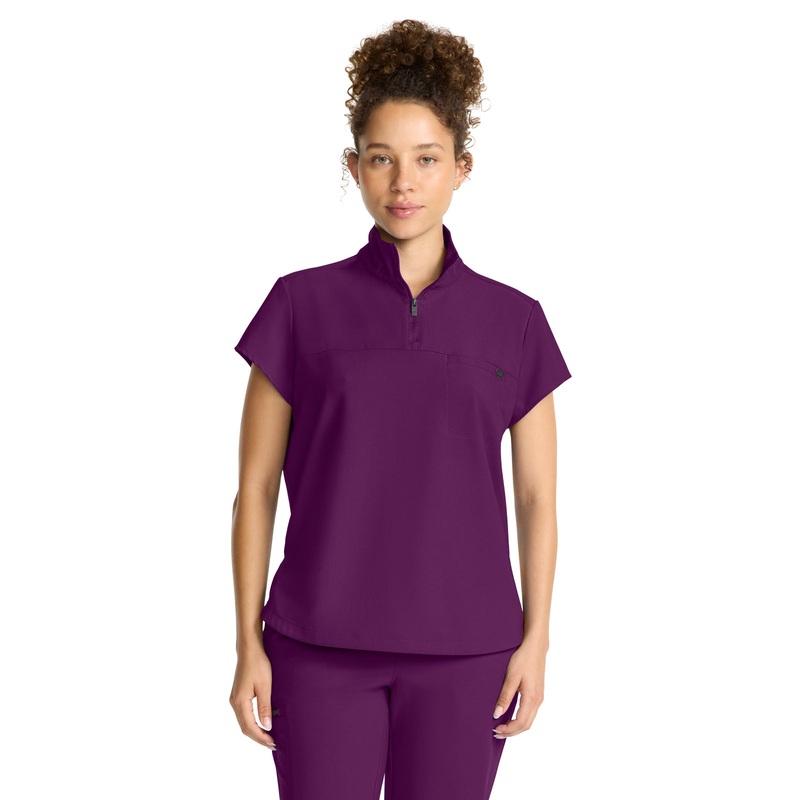 Women's 1-Pocket Partial Zip Top - 752 - Wine