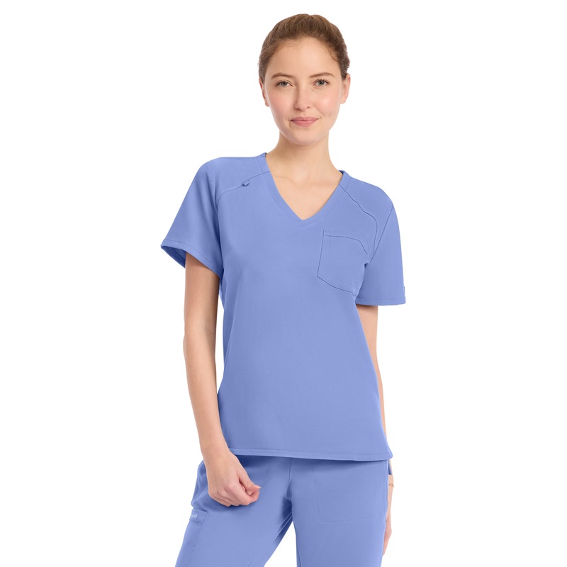 Women's 1-Pocket Tuck-In V-Neck Top - CK954A - Ciel