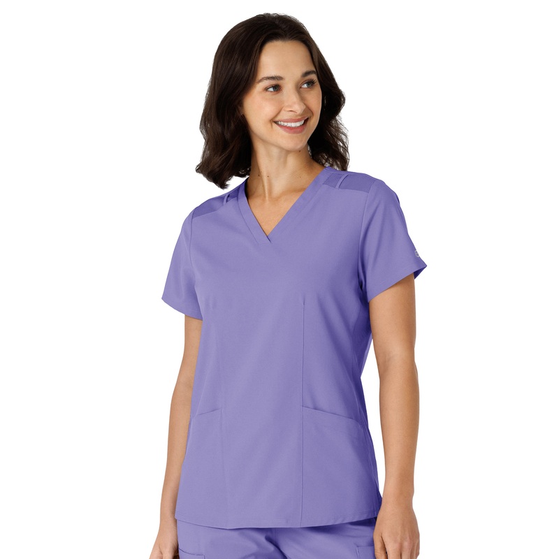 Women's Flex-n-Reach Side Panel V-Neck Top - 6145 - Iris Purple