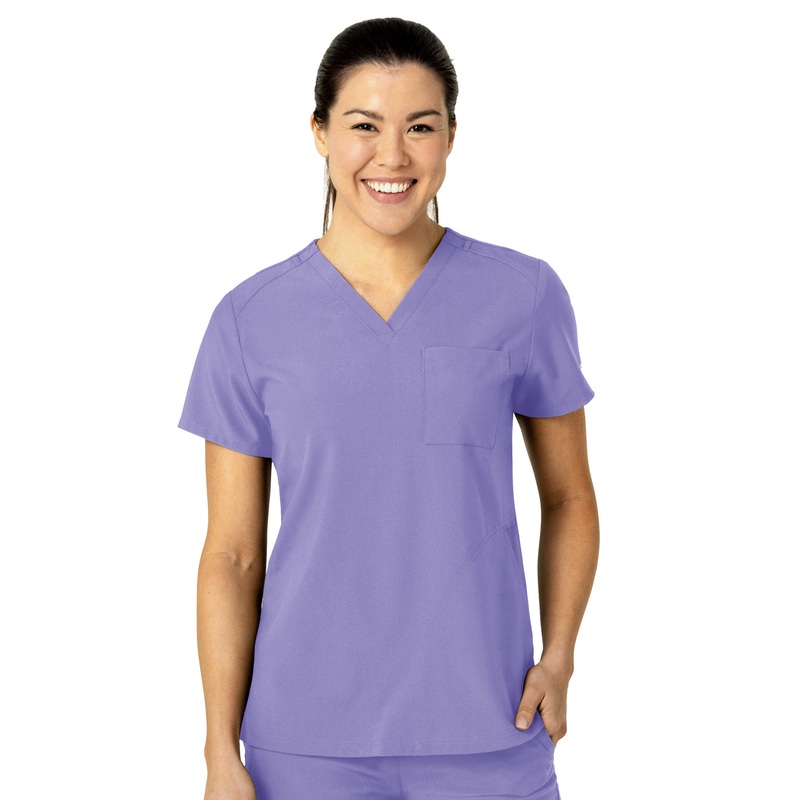 Women's Three-Pocket Flex-N-Reach V-Neck Top - 6045 - Iris Purple