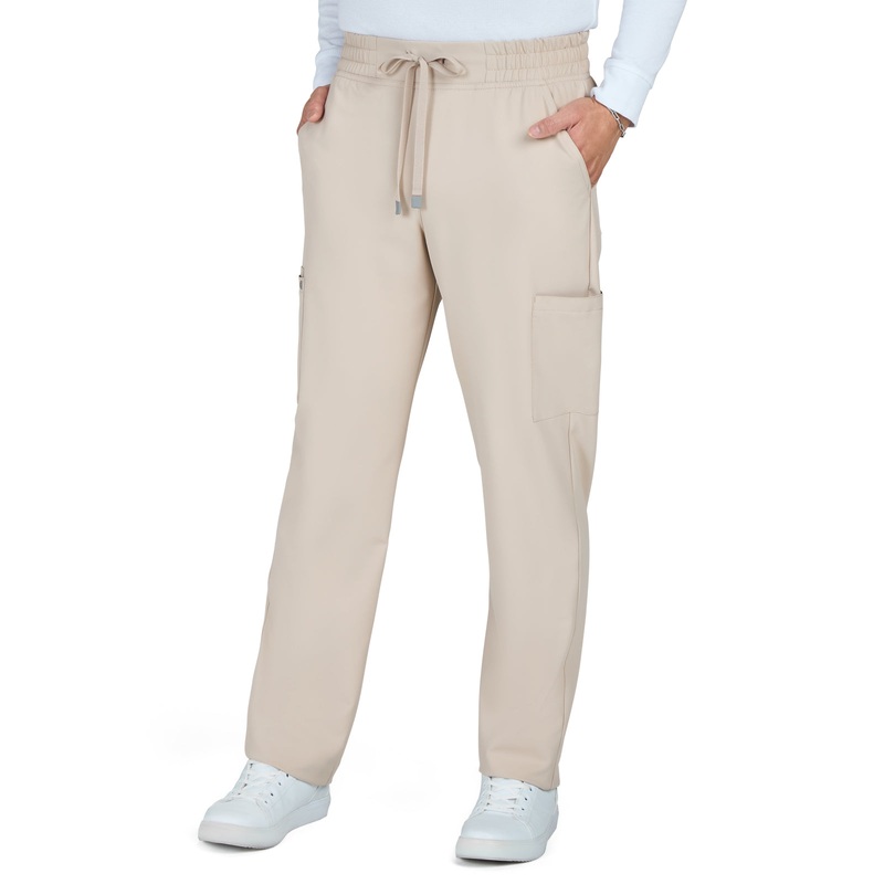 Men's 6-Pocket Drawstring Elastic Waist Neuro Pant - C601 - Khaki