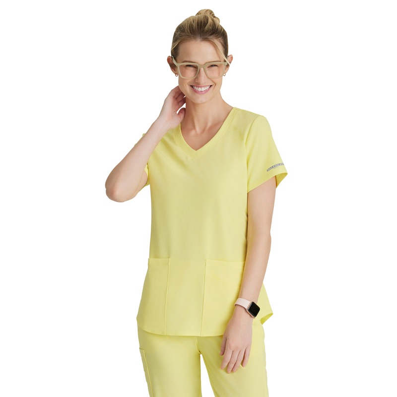 Women's V-Neck Top - SK101 - Lemon Glow