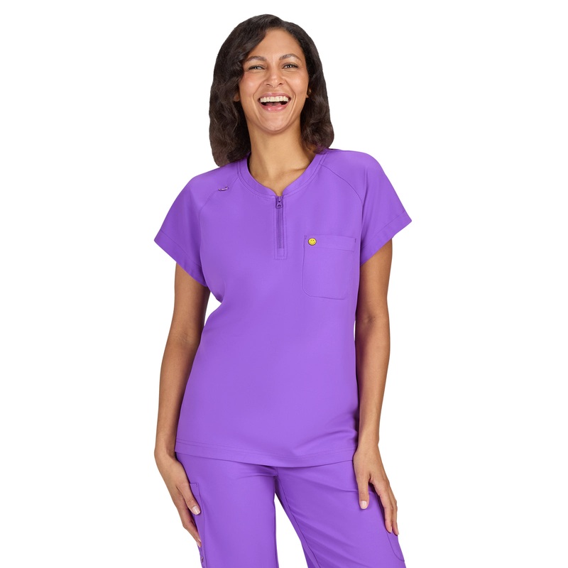 Women's Zipper Neck Ecstatic Top - S100 - Purple Punch